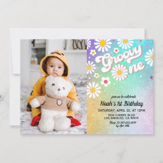 Super One Portrait 1er Anniversaire Invitation