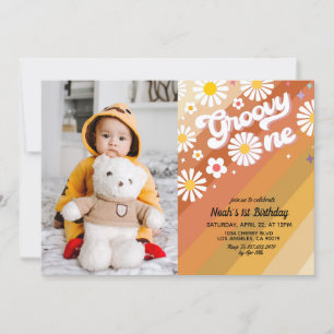 Super One Portrait 1er Anniversaire Invitation