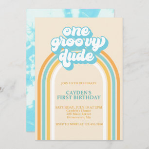 Super One Retro Boy Invitation d'anniversaire
