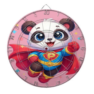 Super Panda Hero — Cute Kawaii Flying Panda Dartboard
