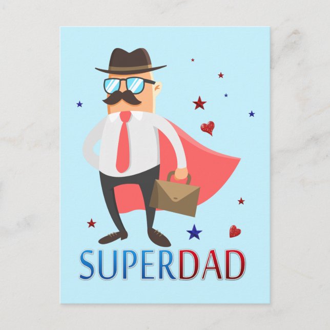 Super Papa Avec Une Jolie Carte Postale De Caractè (Devant)