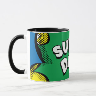 "Super Papa" Bande dessinée colorée Pop Art Mug