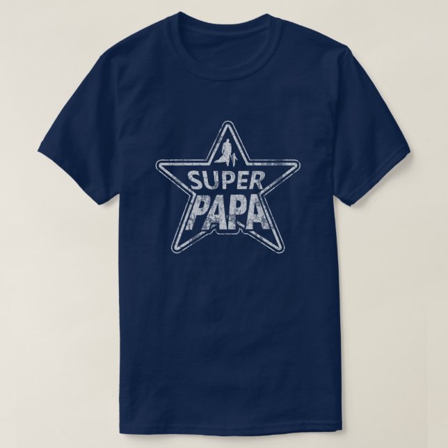Super Papa distressed T-Shirt (Design Front)