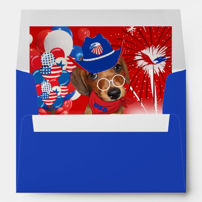 Super Patriot Dachshund Envelopes (Back (Bottom))