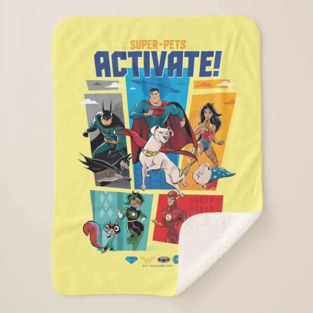 Super-Pets & Justice League - Activate! Sherpa Blanket (Front)