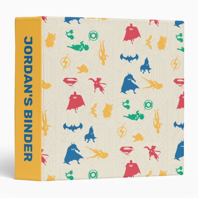 Super-Pets & Justice League Silhouette Pattern Binder (Front/Spine)