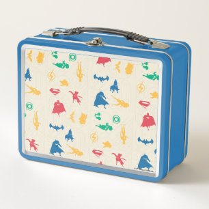 Super-Pets & Justice League Silhouette Pattern Metal Lunch Box