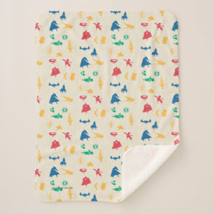 Super-Pets & Justice League Silhouette Pattern Sherpa Blanket