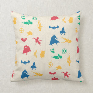 Super-Pets & Justice League Silhouette Pattern Throw Pillow