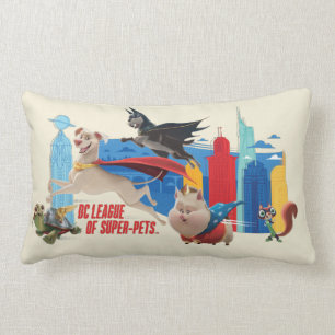 Super-Pets Patrolling Metropolis Lumbar Pillow