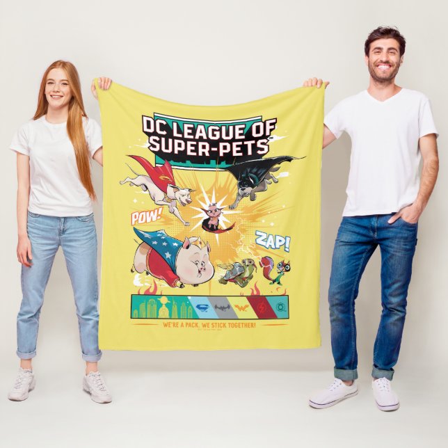 Super-Pets: We're A Pack, We Stick Together! Fleece Blanket (In Situ)
