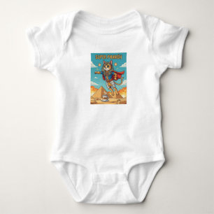 Super Pharaoh Cat - Heroic Egyptian Feline  Baby Bodysuit