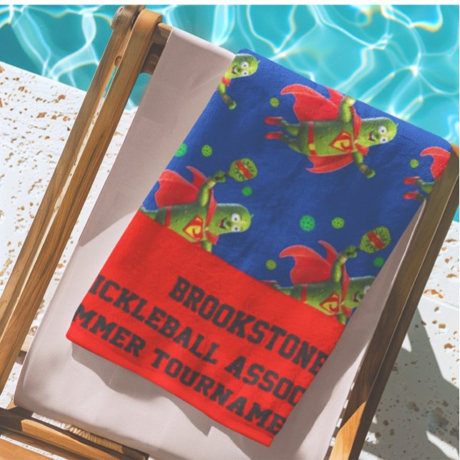 Super Pickleman Personalized  Beach Towel (Fun personalized beach towels!)