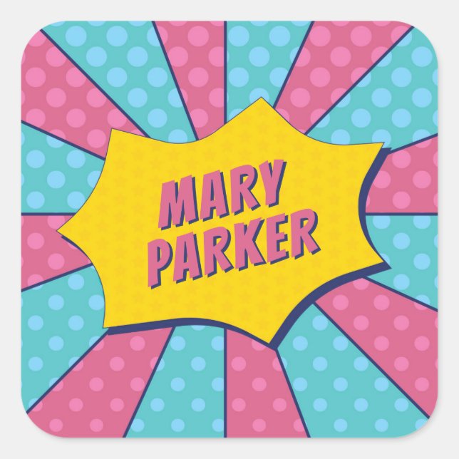 SUPER (PINK) SQUARE STICKER (Front)
