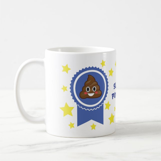 Super Pooper Award Emoji Poo Mug (Left)