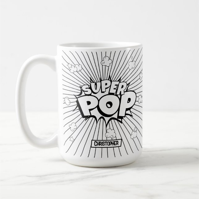 SUPER POP! Quirky Fun Comic Book Pop Art D.I.Y Coffee Mug (Left)