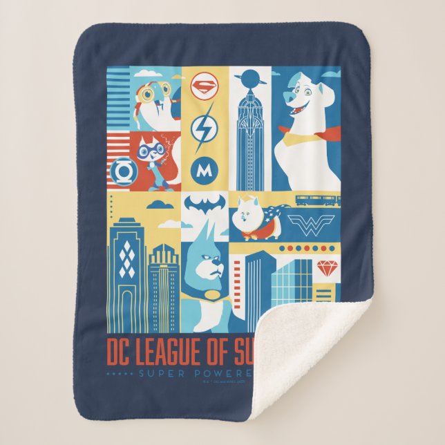 Super Powered Pack Art Deco Metropolis Sherpa Blanket (Front)