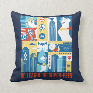 Super Powered Pack Art Deco Metropolis Throw Pillow