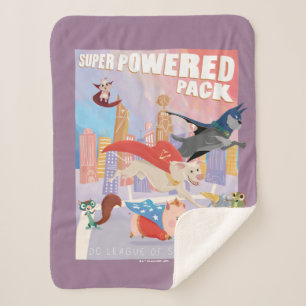 Super Powered Pack Metropolis Illustration Sherpa Blanket