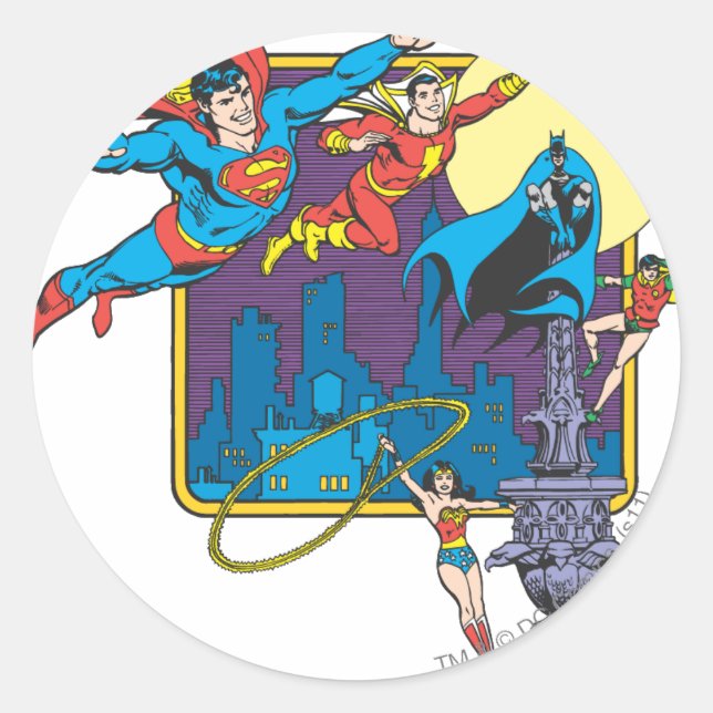 Super Powers™ Collection 5 Classic Round Sticker (Front)