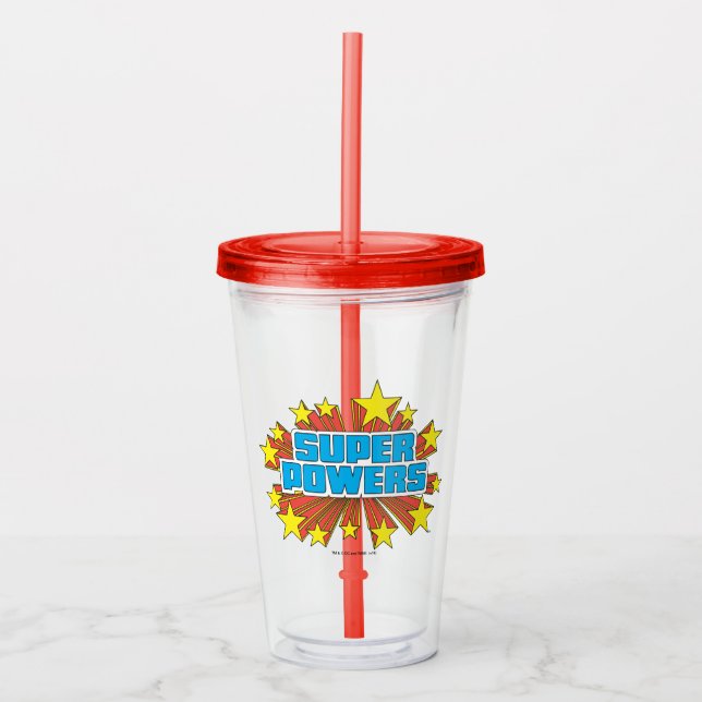 Super Powers™  Logo Blue Acrylic Tumbler (Front)