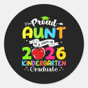 Super proud aunt of 2026 graduate awesome family classic round sticker