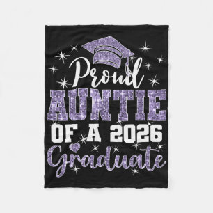 Super Proud Auntie Of 2026 Graduate Senior Graduat Fleece Blanket