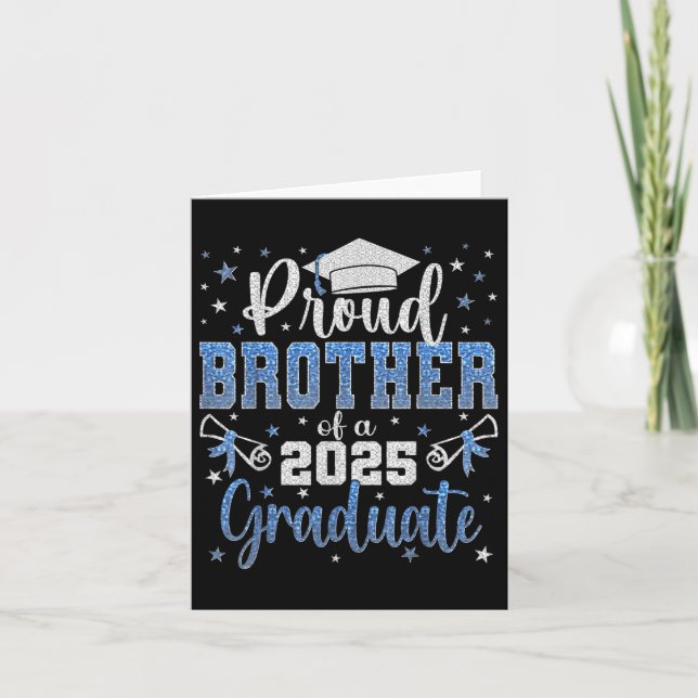 Super Proud Brother Of 2025 Graduate Graduation Fa Card (Front)