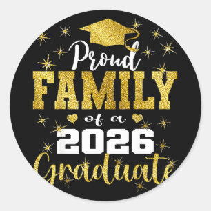 Super proud family of 2026 graduate senior family classic round sticker