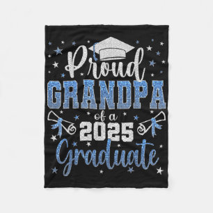 Super Proud Grandpa Of 2025 Graduate Graduation Fa Fleece Blanket