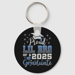 Super Proud Lil Bro Of 2025 Graduate Awesome Famil Keychain