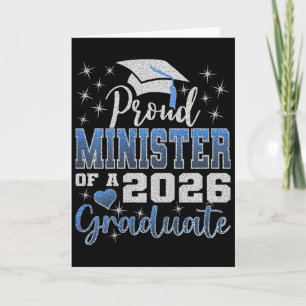 Super Proud Minister Of 2026 Graduate Senior Gradu Card