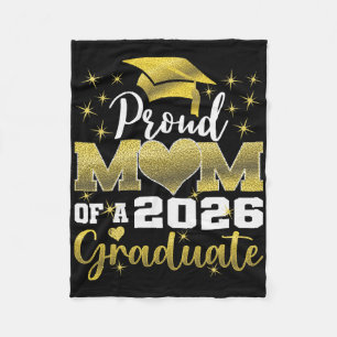 Super Proud Mom Of 2026 Graduate Senior Graduation Fleece Blanket