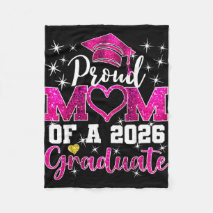 Super proud mom of 2026 graduate senior graduation fleece blanket