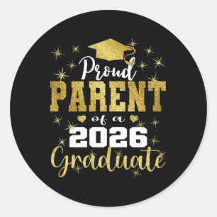 Super Proud Parent Of 2026 Graduate Senior Graduat Classic Round Sticker