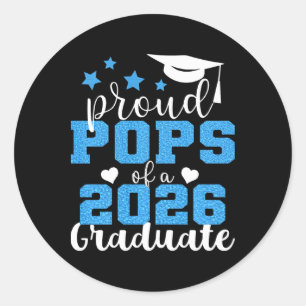 Super Proud Pops Of 2026 Graduate Senior Graduatio Classic Round Sticker