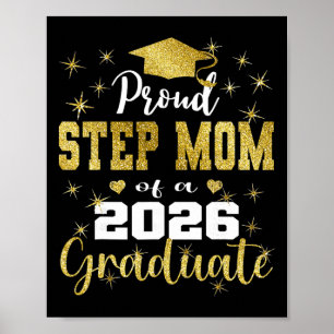 Super Proud Step Mom Of 2026 Graduate Graduation F Poster