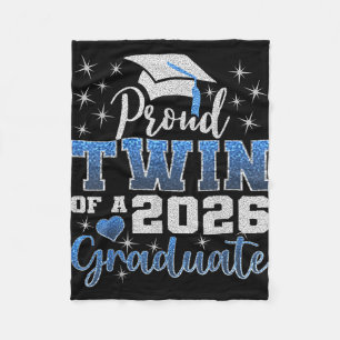 Super proud twin of 2026 graduate senior fleece blanket