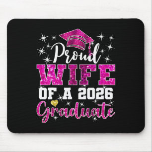 Super Proud Wife Of 2026 Graduate Senior Graduatio Mouse Pad