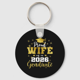 Super proud wife of 2026 graduate senior keychain