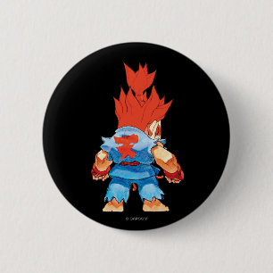 Super Puzzle Fighter II Turbo Akuma 2 Inch Round Button
