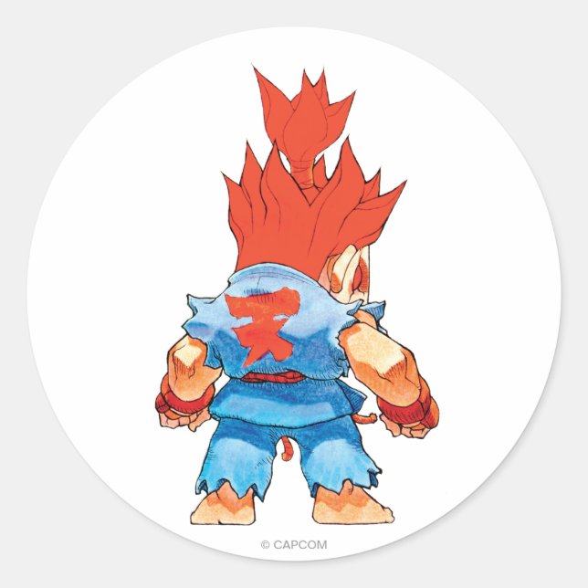 Super Puzzle Fighter II Turbo Akuma Classic Round Sticker (Front)