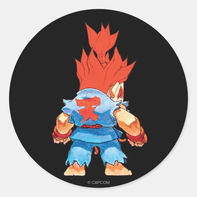 Super Puzzle Fighter II Turbo Akuma Classic Round Sticker (Front)