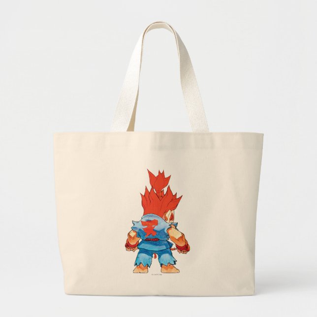 Super Puzzle Fighter II Turbo Akuma Large Tote Bag (Front)