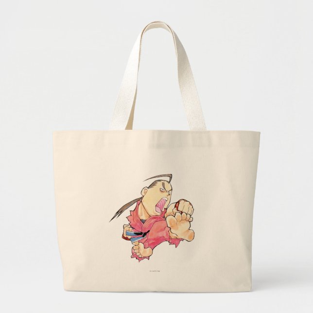 Super Puzzle Fighter II Turbo Dan 2 Large Tote Bag (Front)