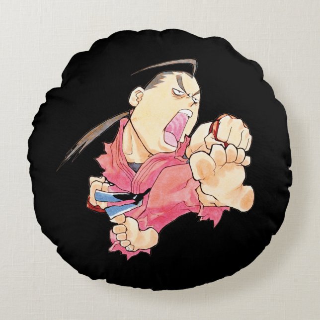 Super Puzzle Fighter II Turbo Dan 2 Round Pillow (Front)