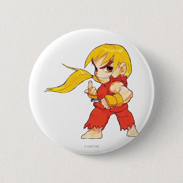 Super Puzzle Fighter II Turbo Ken 2 Inch Round Button (Front)