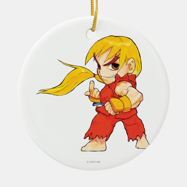 Super Puzzle Fighter II Turbo Ken Ceramic Ornament (Front)