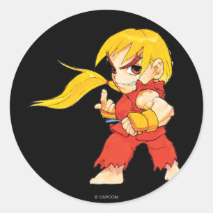 Super Puzzle Fighter II Turbo Ken Classic Round Sticker