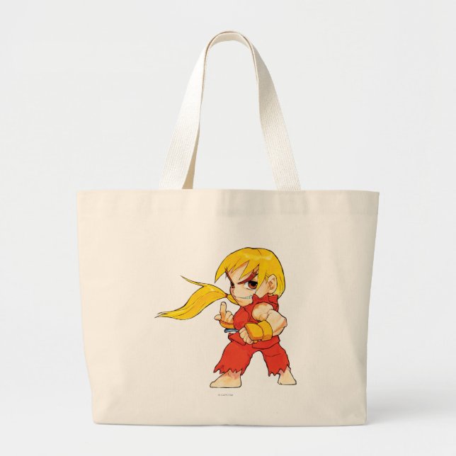 Super Puzzle Fighter II Turbo Ken Large Tote Bag (Front)